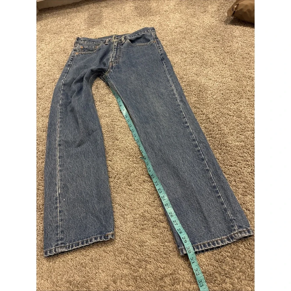 Levis 505 Jeans Mens Size 32x30 Straight Fit Regular Blue 100% Cotton Med Wash